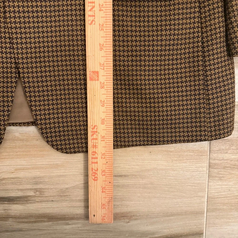 Vintage CANALI Sport Coat Jacket Men 42S EU 52C Brown Wool Houndstooth 3 Button